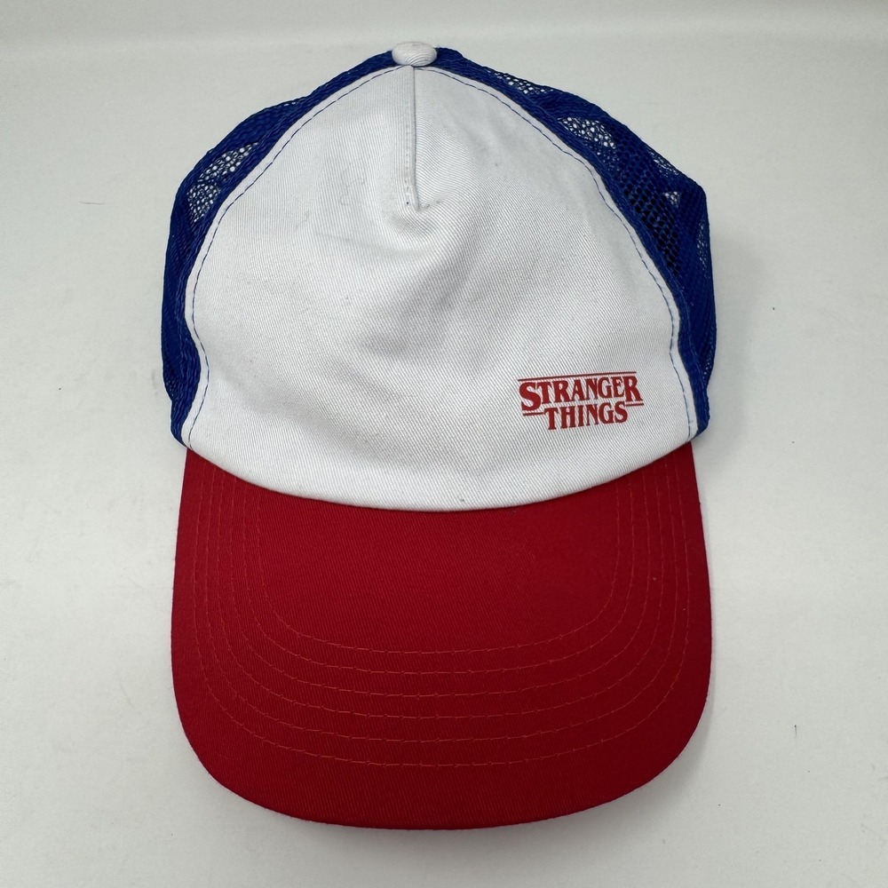 Stranger Things Hat Cap Snap Back Trucker Mesh Blue Mens One Size Loungefly‎